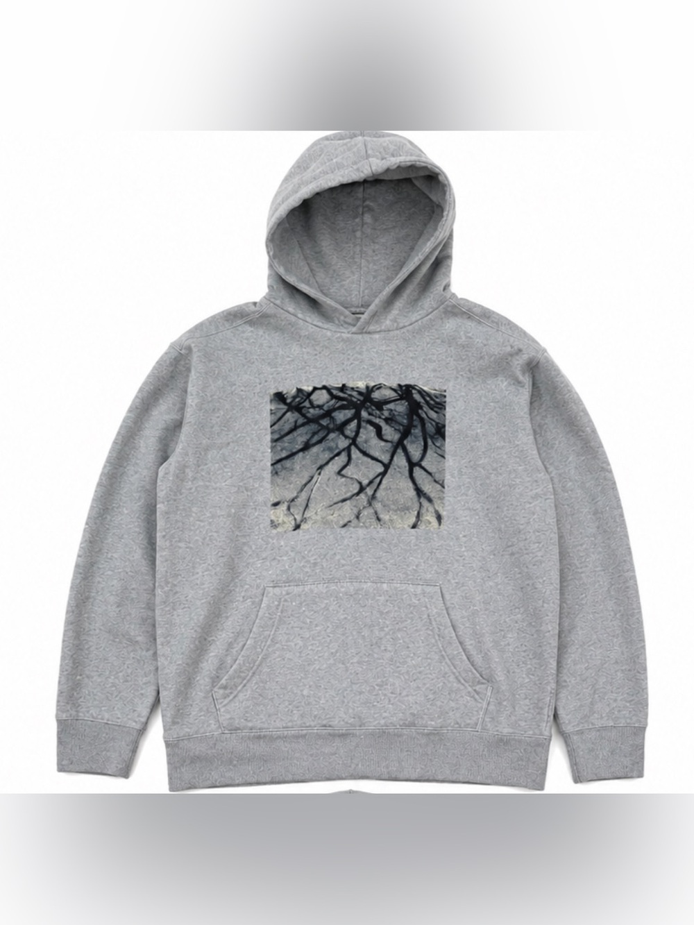 Express Men’s Gray Graphic Hoodie Size Medium Pullover Sweatshirt